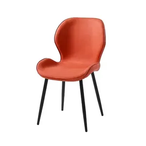 Tabouret de bar moderne en fer avec assise en cuir luxueux - Product Image 2