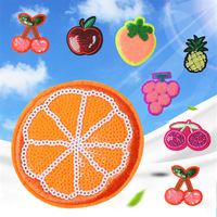 Appliques tendance pour l'été : Série fruits scintillants (raisins, pommes, oranges) pour vêtements, sacs et coques de téléphone DIY