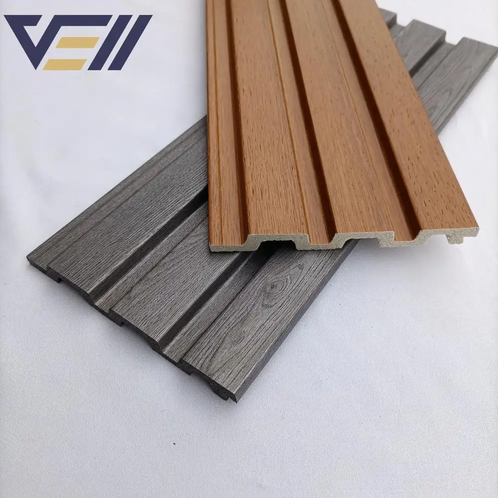 Indoor Wall Boards Ceiling Ps Fluted Louvers Wood Grain Paneling 3D Wall Cladding Ps Wall Panel Decorative