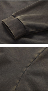 High Street Loose Casual Retro <b>Full</b> <b>Zip</b> <b>up</b> <b>Hoodie</b> Custom <b>Over</b> <b>Face</b> Fleece Heavy Weight Cotton Washed Vintage Zipper <b>Hoodie</b> - Product Image 4