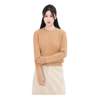 Vente chaude doux pour la peau dépouillé laine cou à manches longues pull en tricot pull pull hauts pull pour les femmes