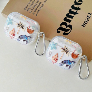 เคสเต่าทะเลสำหรับ airpods 1/2/3เคสลายชายหาดเขตร้อนผ้าคลุมป้องกันชีวิตในทะเลสไตล์ฤดูร้อน - Product Image 1