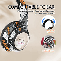 Casque sans fil AKZ-38 créatif camouflage graffiti supra-auriculaire Bluetooth 5.3 avec annulation active du bruit, commande vocale et fonction sport