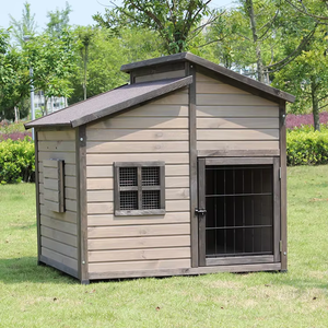 Nichoir pour chien en bois gris clair, moderne et écologique, abri extérieur pour <span class=keywords><strong>animaux</strong></span> de compagnie, pour grandes races, durable, résistant aux intempéries, amovible - Product Image 2