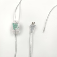 Transparenter CN US Flachstecker + 301 Dimmbarer Schalter Stromkabel Stecker Glühbirnen-Zubehör Leuchtenverlängerungskabel