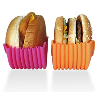 Clip à hamburger rétractable lavable, boîte à hamburger réutilisable, moule à hamburger fixe, porte-hamburger en silicone