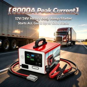 Arrancador de Emergencia para Auto de Alta Potencia 12V/24V, 8000A, con Luz LED para Camiones y YL-CY12 24V, Propuesta de Valor Única - Product Image 1