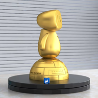 Modèle de robot personnalisé Statue de robot debout sur une demi-sphère pour la décoration