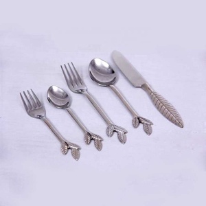 Three Leaf End Handle Amazing <b>Cutlery</b> Set Royal Stainless Steel Silver Polished <b>Cutlery</b> Buffet Warmer for Back to School - Product Image 6