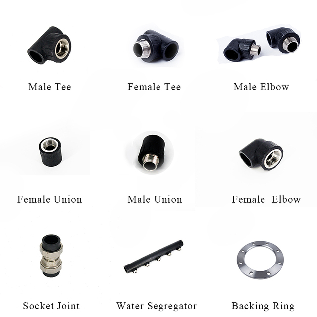 JS Pipe Wholesale Manufacturer ISO Standard HDPE Pipe Fitting Male Tee 20*1/2F-63*2F Hdpe Socket Fusion Tee
