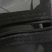 Pochette de voyage cosmétique en maille noire avec fermeture éclair et logo personnalisé, petite pochette organisatrice en maille