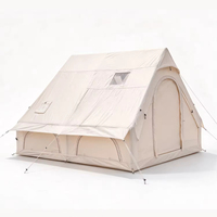 Tente cabane gonflable de 12 mètres carrés en tissu Oxford 300D, abri de camping à structure pneumatique avec fenêtres avant et lanterneau
