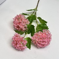 Fleurs artificielles d'hortensia de haute qualité à 3 têtes, toucher réel, hydratantes, pour la décoration de mariage, de remise de diplôme et de salon