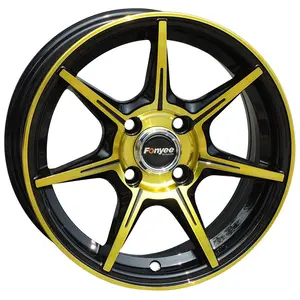 F80A89 1460 35 4X100 73,1 negro cara dorada de buena calidad de aleación de ruedas modificados nuevo diseño de modelos para auto llantas lugar de