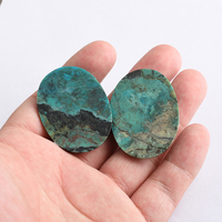 Cabochon d'œuf en chrysocolle naturelle verte de haute qualité, taille personnalisable pour la fabrication de bijoux, fournisseur CNC
