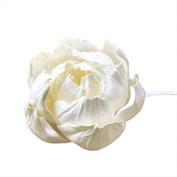Diffuseur de parfum en roseau de haute qualité de 6 cm, 8 cm, 11 cm avec corde en coton, grande fleur en bois de sola naturel blanc