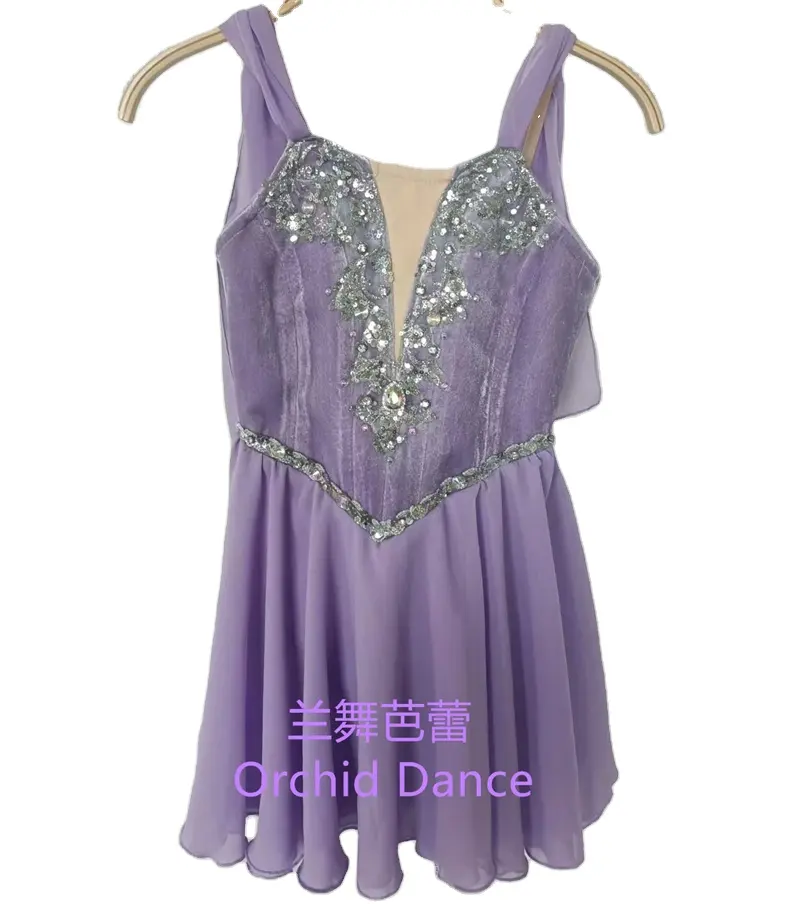 Fine Workmanship Adult Girls Dying Stage Wear Lyrical Contemporary Lilac Ballet Costumes