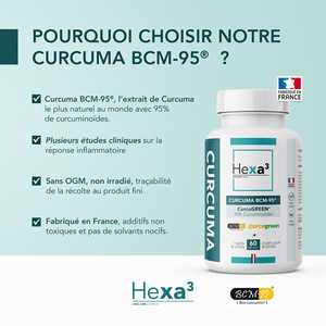 Boîte de 60 capsules d'extrait d'herbes antioxydantes Curcuma White Label avec BCM-95 Curcugreen - Product Image 3