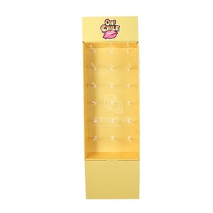 Estante de exhibición de cartón personalizado Candy Power <span class=keywords><strong>Wing</strong></span> Floor con gancho de clavija, estante de exhibición de POS de papel corrugado POP plegable para tienda minorista - Product Image 4