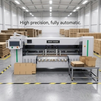 Máquina Industrial Totalmente Automática para Fabricar Cajas de Cartón Corrugado ND-2500MBM, Ranuradora, Puntuadora, Hendidora, Cortadora y Troqueladora