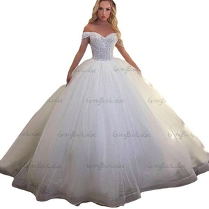 White Wedding Dress Mid Waist High Neck Lace Long Sleeves Short Style For Slim Look - Product Image 4