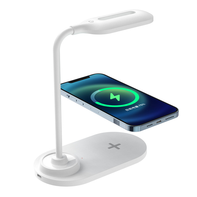 15W QC 3.0 Type-C USB Multifunctional Mobile Phone Wireless Charging with Lamp Three Color Temperature Stepless Dimming Desk