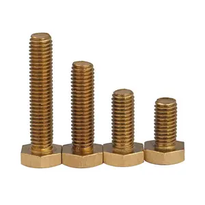 Brass Hex Bolts DIN933 Bronze Bolt Made in China M6 M8 M10 M12 M14 M16 M18 M20