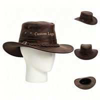 Sombrero Vaquero Occidental con Banda de Cuero Trenzado, Logotipo Bordado Personalizado, Protección UV para Exteriores, Venta al Por Mayor