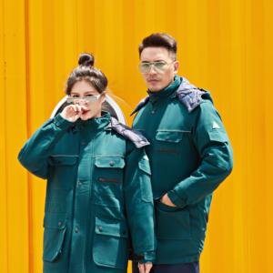 เสื้อแจ็คเก็ตทำงานแขนยาวผ้าฝ้าย 100% คุณภาพสูง ระบายอากาศได้ดี อุ่นสำหรับฤดูหนาว เหมาะสำหรับคนงานในโรงงาน ชุดยูนิฟอร์มทำงาน - Product Image 4