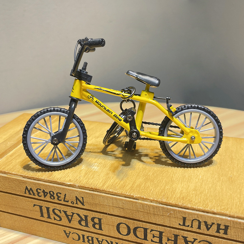 2 Mini VTT De Doigt En Alliage – BMX Miniature, Finger Bike, Noir Et Bleu, Décoration Bureau