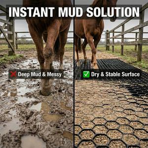 Stabilisation des routes, pavés en <span class=keywords><strong>plastique</strong></span> HDPE de 500 mm * 500 mm * 50 mm, pavés pour allée, grille de sol, gravier pour la pose de dalles de béton - Product Image 5