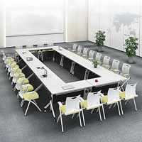 Table de conférence moderne de 47 à 71 pouces de large (4 à 6 pieds) pour 4 personnes avec base en métal et tiroirs en bois massif