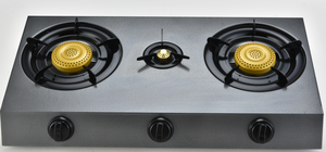 Réchaud à gaz, réchaud au butane pour la cuisine, portable, émail céramique, 3 brûleurs - Product Image 4