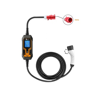 Station de recharge rapide pour véhicules électriques DC 11 kW 16 A, portable, EVSE, câble Type 2 de 5 m, prise CEE, 3 phases, stéréo, Tesla Model 3, contrôle par application - Product Image 1