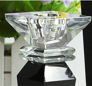 Mariage en verre noir cristal bougeoir <span class=keywords><strong>chandelier</strong></span> MH-1657 - Product Image 2