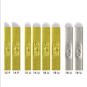 Venta al por mayor Microblading PMU Kit hoja aguja Tebori herramienta 0,16mm Rosa maquillaje permanente Micro cuchillas sombra - Product Image 6