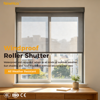 WR86-95 Newhoo - Persianas enrollables eléctricas modernas de 2,5 m x 3 m para interiores, con cremallera y resistentes al viento, para balcón
