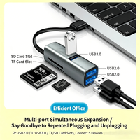 Hub USB 5 in 1 Berkualitas Tinggi dengan Tipe C dan 5 Port USB & Docking Station untuk Laptop Monitor Komputer