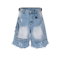 Nouveaux shorts cargo en maille unie pour hommes et femmes, mi-longueur, pour le printemps et l'été, avec fermeture éclair à glands et design à moustaches