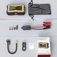 6000mAh Portable Car Battery Jump Starter with Tire Inflator, Power Bank & LED Emergency Light