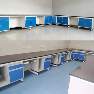 مقعد مختبر فولاذية مع أدراج تخزين متكاملة وخزانات لإدارة معدات المختبرات المنظمة - Product Image 5