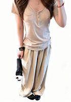 Ensemble assorti d'été léger et respirant, doux, minimaliste, ample et confortable, deux pièces, respirant et doux