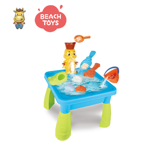 Mesa de Juego de Arena y Agua para Niños, Set de Playa de 15 Piezas con Cascada de Pato, Moldes, Regadera, Juguete de PP para Niños Pequeños - Product Image 2