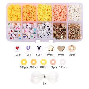 <b>Polymer</b> Clay Beads Set 6mm 10 Compartment DIY Jewelry Making Kit For Children Bracelet Craft Supplies - Product Image 2