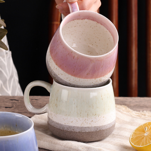 Ensemble <span class=keywords><strong>de</strong></span> tasses à café en céramique artisanale japonaise personnalisée, motif <span class=keywords><strong>de</strong></span> Noël unique et mignon <span class=keywords><strong>de</strong></span> style nordique, couleur rose mouchetée, vente en gros - Product Image 1
