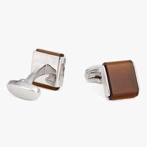Mancuernillas Cuadradas de Ópalo Color Tawny Francés, Mancuernillas de Metal de Lujo para Camisa de Hombre, Mancuernillas Casuales para Camisa de Negocios - Product Image 2