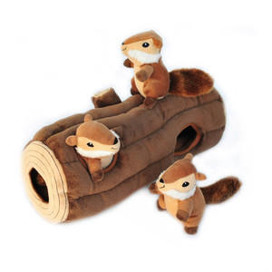 Juguete de peluche cilíndrico para cachorros con forma de tronco de árbol alto, agujero de árbol corto o nido de ardilla - Product Image 6