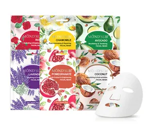 Masque facial en feuille MOND'SUB à l'acide hyaluronique de noix de coco, beauté naturelle, anti-rides, hydratant, blanchissant, soin de la peau - Product Image 1
