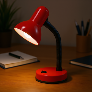 อีโกล ลิวเชนท์โคมไฟตั้งโต๊ะ 648095 โคมพลาสติกสีแดง ตัวโครงเหล็ก ดีไซน์มิดเซ็นจูรี่ E27 40W AC ใช้ภายในอาคาร - Product Image 2