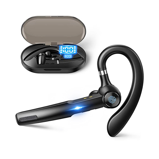 Hot-Selling OEM Wireless Blotooth Single-ear Earphones No in Ear Noise Reduction Ear Mounted Business Digital Display Earphone
